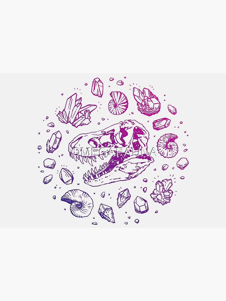 Geo-rex Vortex | Magenta & Purple Ombré | Dinosaur Fossil Art by OMEGAFAUNA