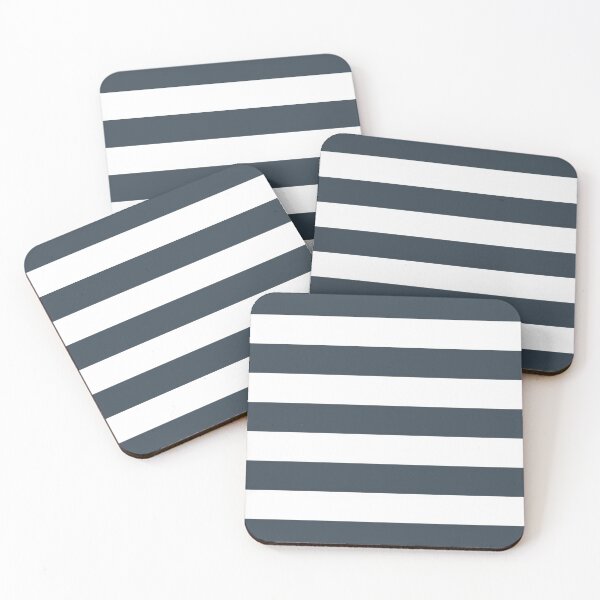 Item preview, Medium CHARCOAL GREY and WHITE Horizontal STRIPES designed and sold by RachelMacht.