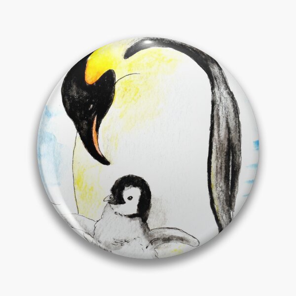 Item preview, Emperor Penguin and Chick Watercolor Painting designed and sold by Art by Kirsten Sneath.