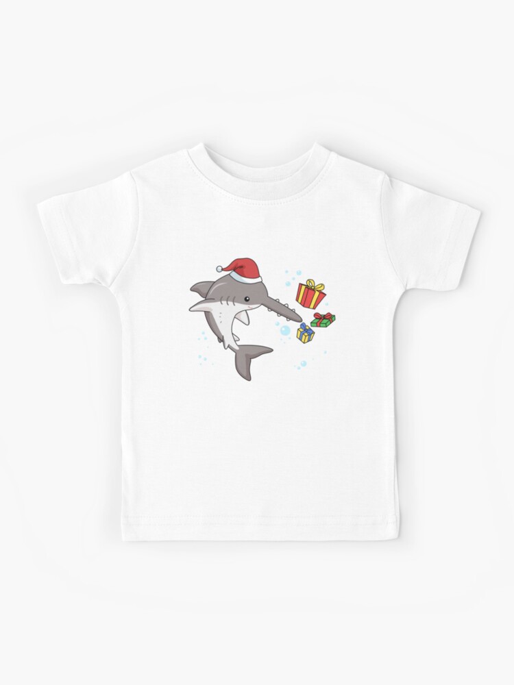 Christmas Sawfish Shirt Kids Christmas Shark Gift Boys Shark Kids T-Shirt  for Sale by DSWShirts