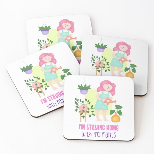Item preview, Lady staying home with her plants in Lockdown designed and sold by MikeMacro.