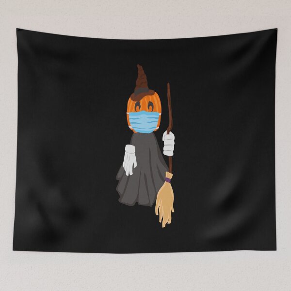 Item preview, Halloween Pumpkin Witch Wearing Mask designed and sold by niedi18.