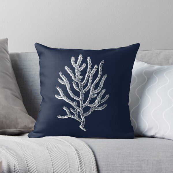 Coral and navy outlet throw pillows