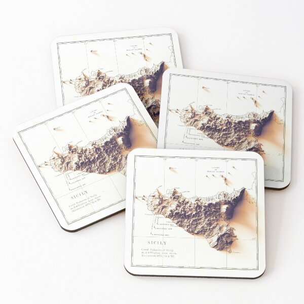 Item preview, 1880 Sicily Relief Map 3D digitally-rendered designed and sold by ThinkAboutMaps.
