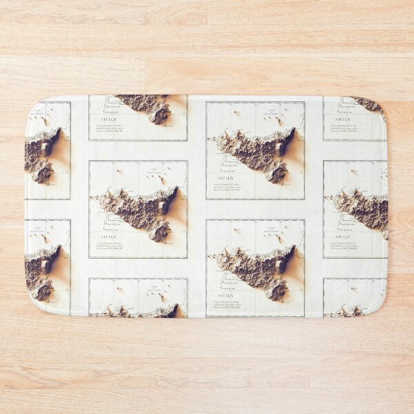 Item preview, 1880 Sicily Relief Map 3D digitally-rendered designed and sold by ThinkAboutMaps.