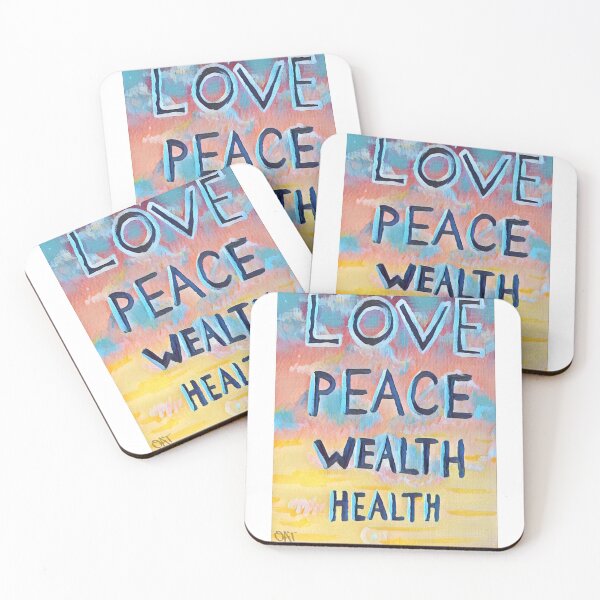 Item preview, Love Peace Wealth Health Sunset designed and sold by Olivia Tatara.