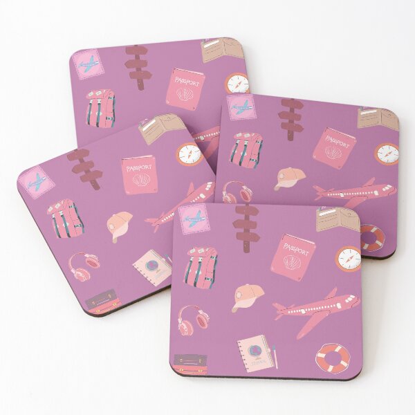 Item preview, Pink travel essentials - Sticker and magnets  designed and sold by InyasArt.