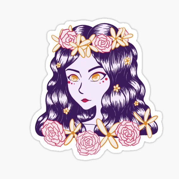 Purple Flower Crown Sticker