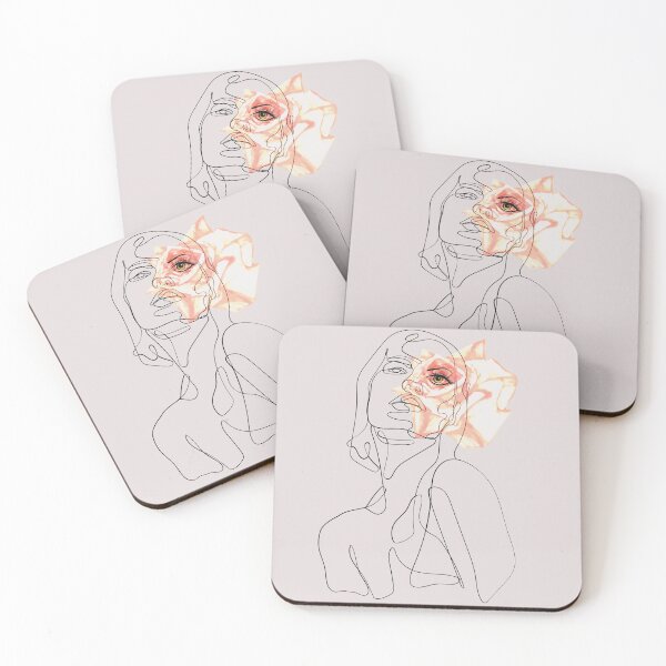 Item preview, Line flower art women, hazel eyes. designed and sold by PShwetsss.