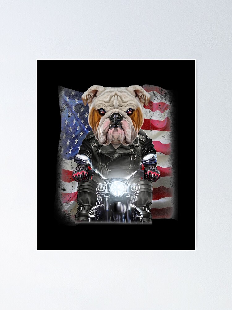 Pomeranian Dog On Motorbike With Flag Of Usa - T-Shirt Pomeranian Dog On Motorbike With Flag Of Usa - T-Shirt