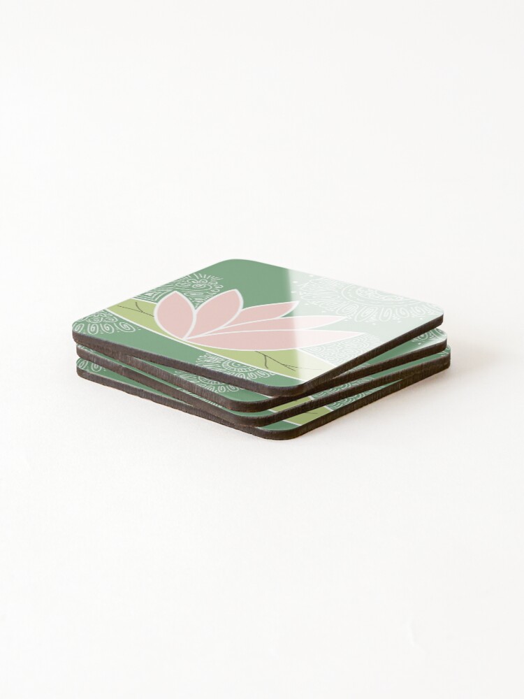 Thumbnail 4 of 5, Coasters (Set of 4), Lotus Flower designed and sold by RHallucinations.