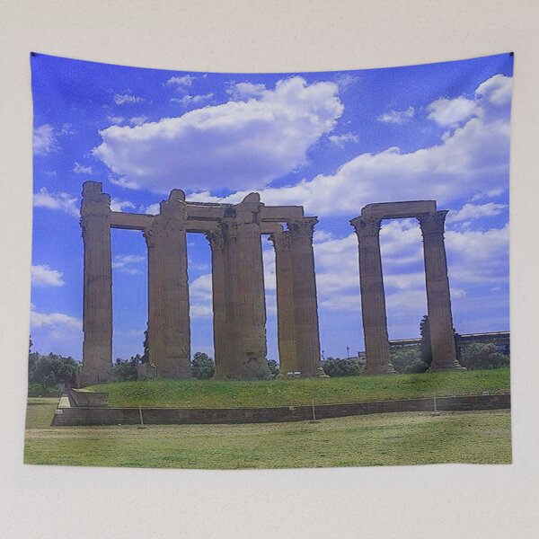 Artikelvorschau, Die blauen Wolken des antiken griechischen Architekturtempels des olympischen Zeus, Athen, Griechenland entworfen und verkauft von GiganticSale.