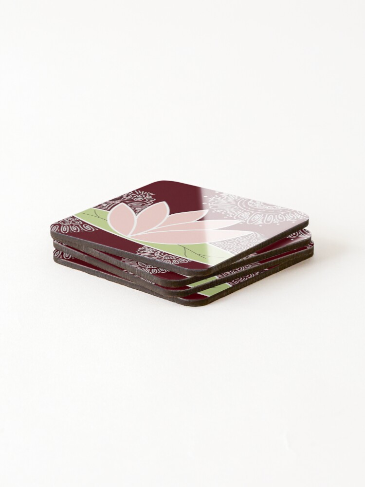 Thumbnail 4 of 5, Coasters (Set of 4), Lotus Flower designed and sold by RHallucinations.