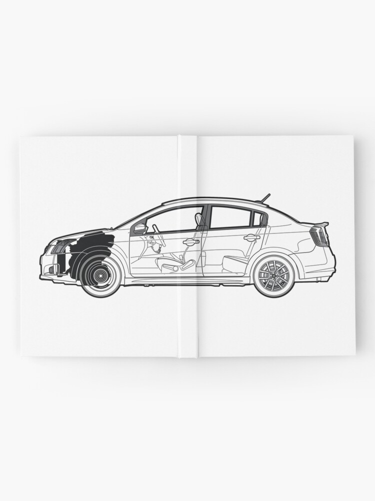 Nissan Sentra Se R Spec V B16 Blueprint Hardcover Journal By In Transit Redbubble