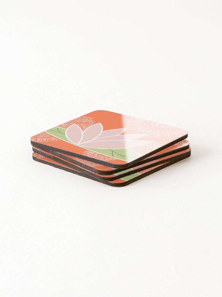 Thumbnail 4 of 5, Coasters (Set of 4), Lotus Flower designed and sold by RHallucinations.