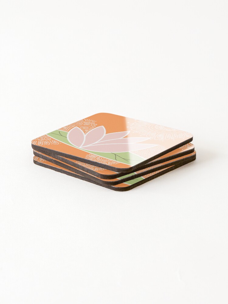 Thumbnail 4 of 5, Coasters (Set of 4), Lotus Flower designed and sold by RHallucinations.