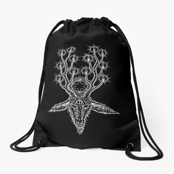 Betwixt the Horns by Gemma Gary Drawstring Bag