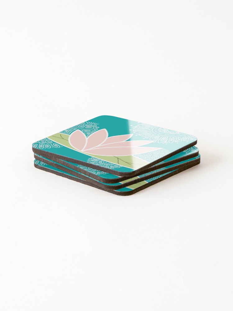 Thumbnail 4 of 5, Coasters (Set of 4), Lotus Flower designed and sold by RHallucinations.