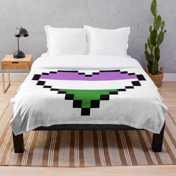 Item preview, Pixel Heart Genderqueer Pride Flag (White Background) designed and sold by QueerShop.