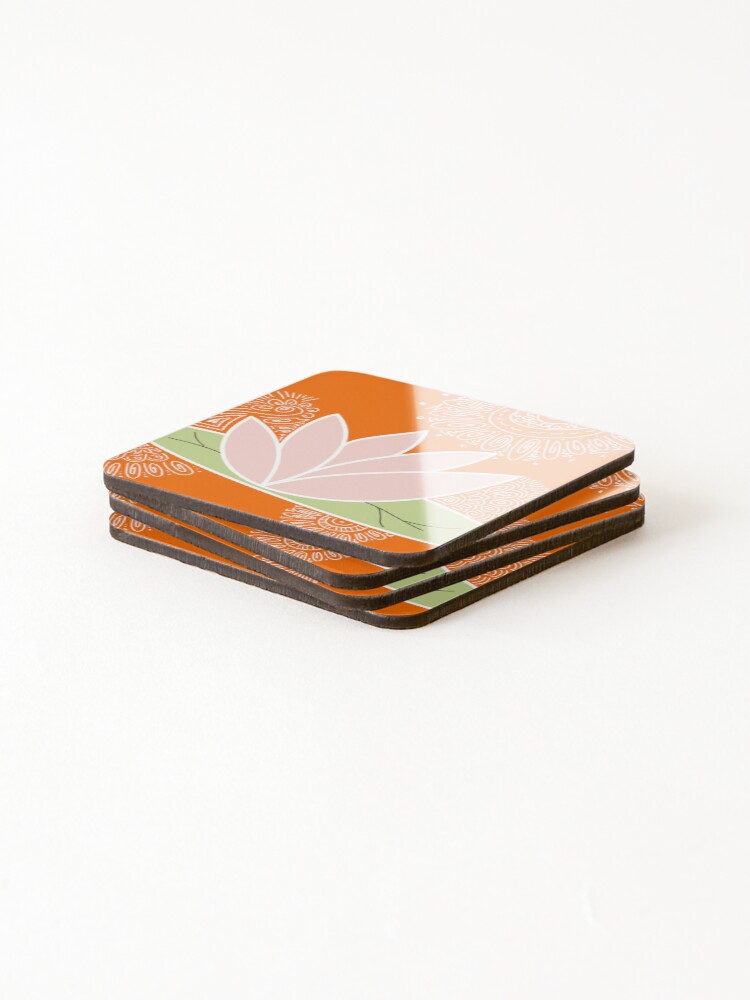 Thumbnail 4 of 5, Coasters (Set of 4), Lotus Flower designed and sold by RHallucinations.