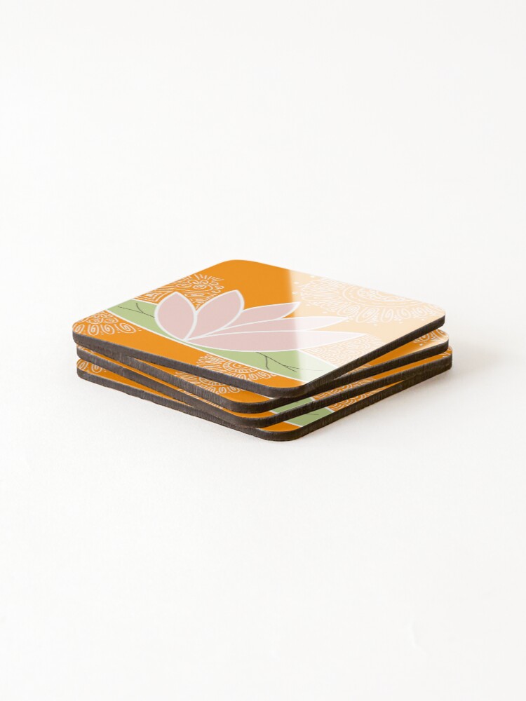 Thumbnail 4 of 5, Coasters (Set of 4), Lotus Flower designed and sold by RHallucinations.
