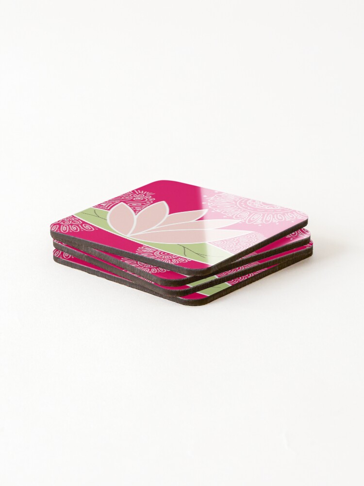 Thumbnail 4 of 5, Coasters (Set of 4), Lotus Flower designed and sold by RHallucinations.
