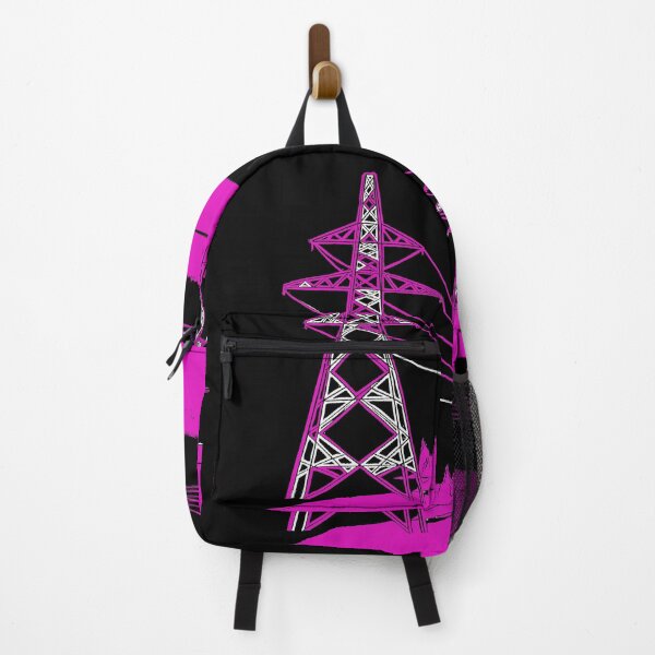 Item preview, Pylons Linocut in Pink and Black designed and sold by Maddy Bennett.