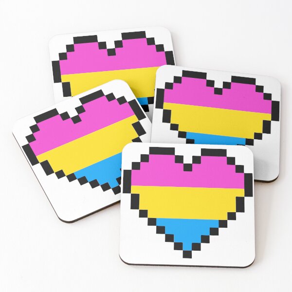 Item preview, Pixel Heart Pansexual/Romantic Pride Flag (White Background) designed and sold by QueerShop.
