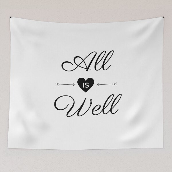 Item preview, All Is Well Positive Mantra - Black & White designed and sold by LilDesignWitch.