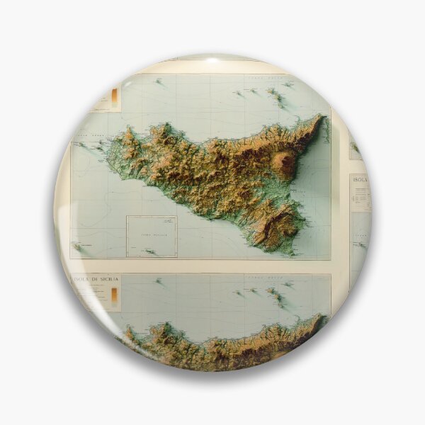 Item preview, 1943 Sicily Relief Map 3D digitally-rendered designed and sold by ThinkAboutMaps.