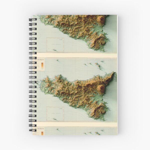 Item preview, 1943 Sicily Relief Map 3D digitally-rendered designed and sold by ThinkAboutMaps.