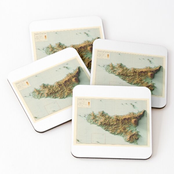Item preview, 1943 Sicily Relief Map 3D digitally-rendered designed and sold by ThinkAboutMaps.