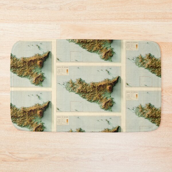Item preview, 1943 Sicily Relief Map 3D digitally-rendered designed and sold by ThinkAboutMaps.