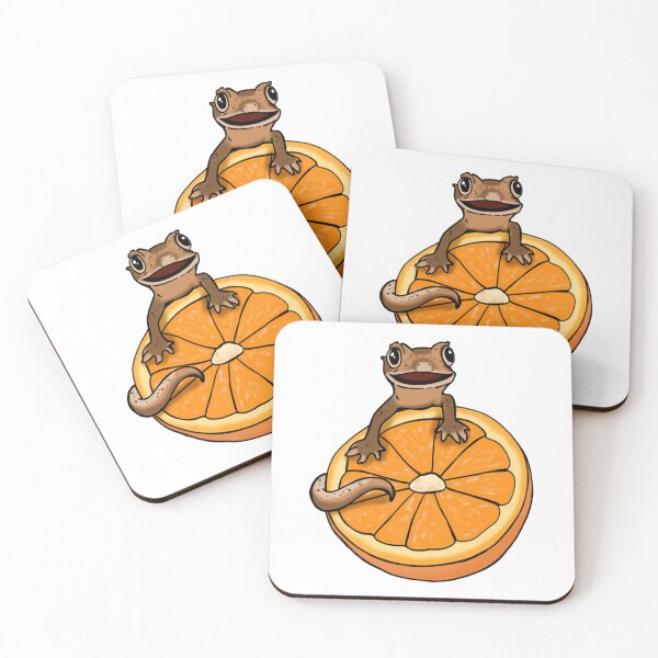 Item preview, Crested Gecko and Orange, Cute Gecko, Happy Gecko, Cresties designed and sold by Furkid Studio.