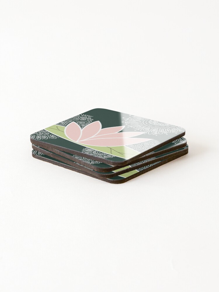 Thumbnail 4 of 5, Coasters (Set of 4), Lotus Flower designed and sold by RHallucinations.