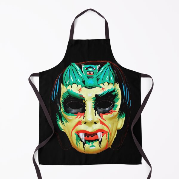 Item preview, Vintage Spooky Retro VAMPIRE & BAT Halloween Face Mask designed and sold by Taulukos Designs.