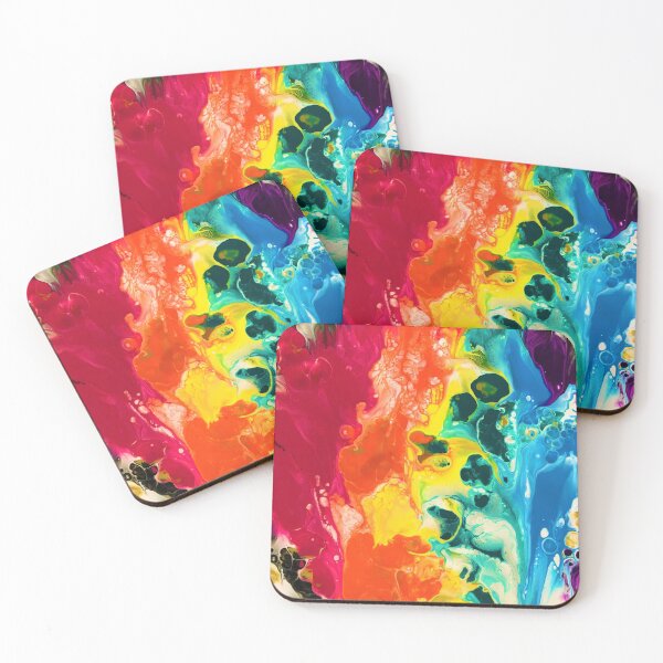 Item preview, Rainbow Bubbles acrylic abstract painting designed and sold by Color Splash Gallery.