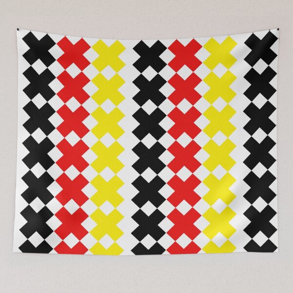 Item preview, XXX Black Red Gold Crosses Soccer Fan Motif designed and sold by Paulina Vanlife.