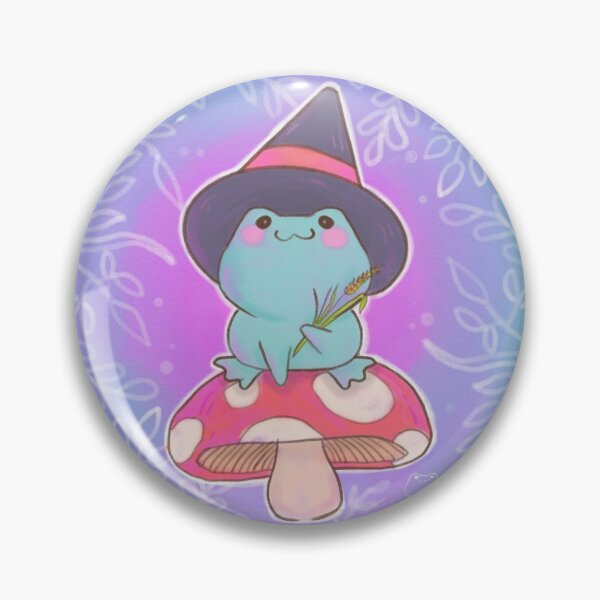Item preview, Cottagecore wizard frog on mushroom  designed and sold by nusuarts.