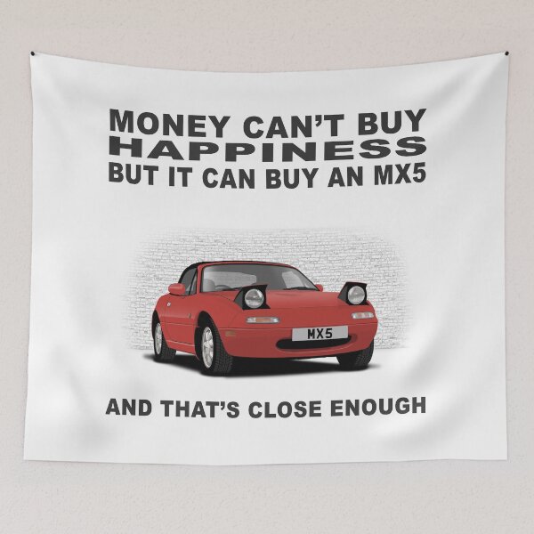 Item preview, Mazda MX5 Eunos Mk1 RED Happiness Poster designed and sold by Hamilton illustrations.