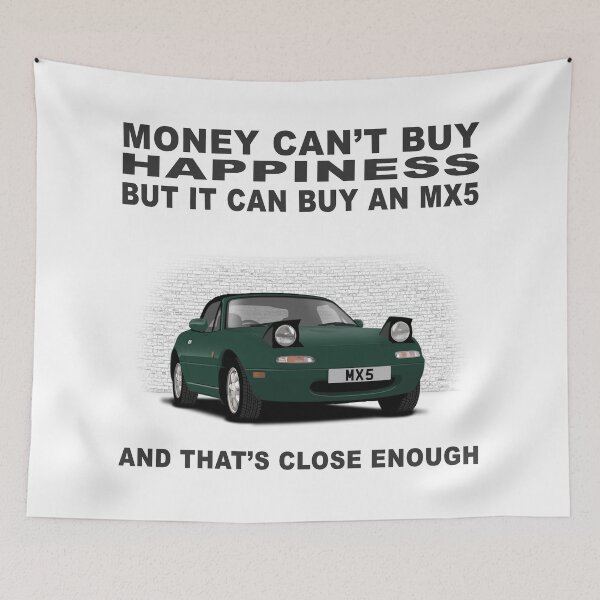Item preview, Mazda MX5 Eunos Mk1 GREEN Happiness Poster designed and sold by Hamilton illustrations.