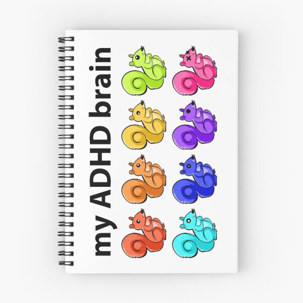 Item preview, my ADHD brain SQUIRREL - colorful, funny & cute ADD awareness cartoon meme designed and sold by originalsusie.