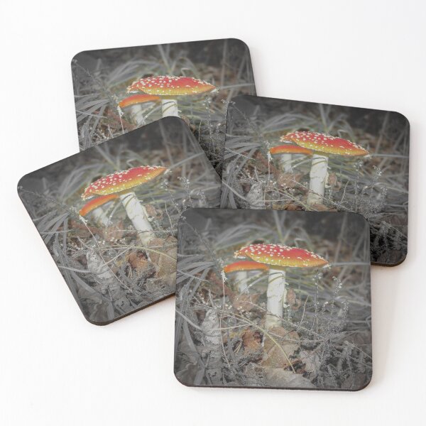 Item preview, Fly Agaric fungi sittting in leaves designed and sold by Papermouse.