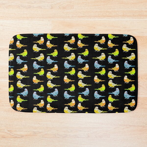 Item preview, Pattern with budgies of different colors designed and sold by Bodino.