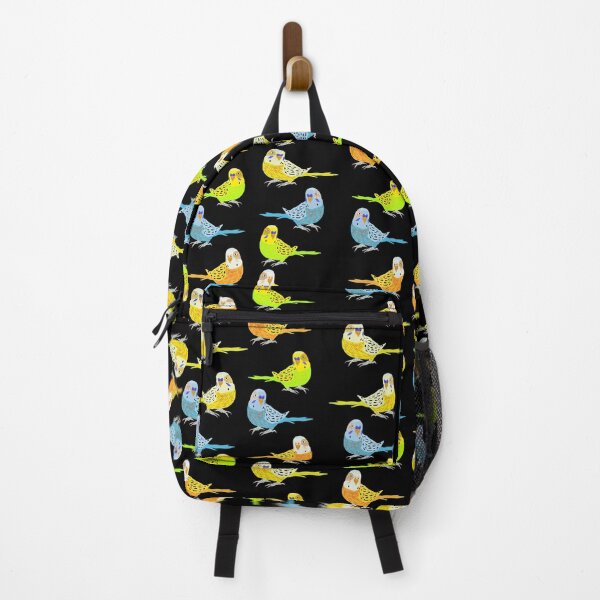 Item preview, Pattern with budgies of different colors designed and sold by Bodino.