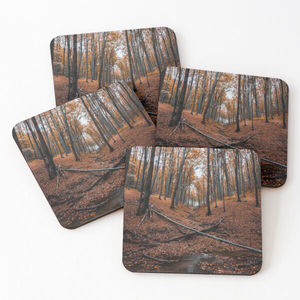 Item preview, Spooky Forest Halloween Theme Design Photograph In The Creepy Forest With Orange Leaves designed and sold by adrogers.
