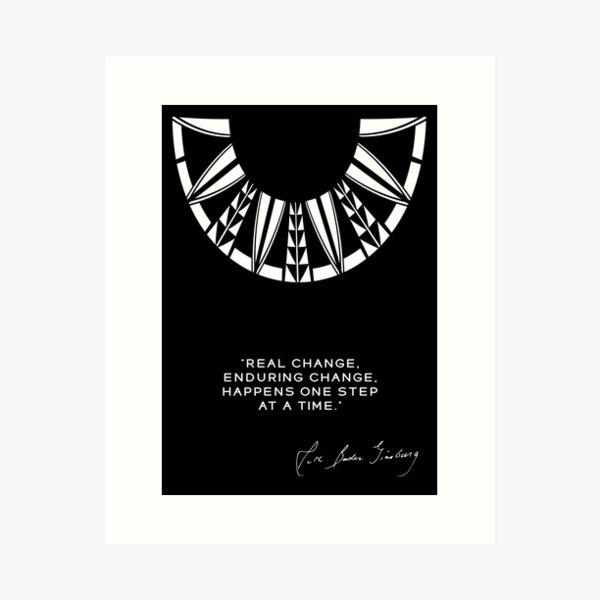 Item preview, Ruth Bader Ginsburg, RBG, Real Change Enduring Change happens one step at a time, ruth bader ginsburg, rbg, dissent collar, rbg poster, designed and sold by GalleryArtField.