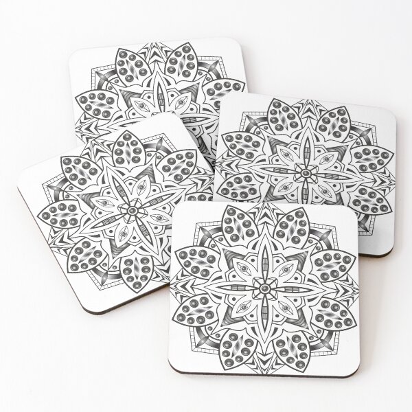 Item preview, BLACK AND WHITE MANDALA designed and sold by DreamscapesArt.