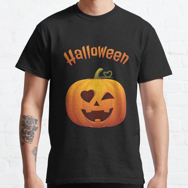 Happy Halloween lovely pumpkin with heart Classic T-Shirt