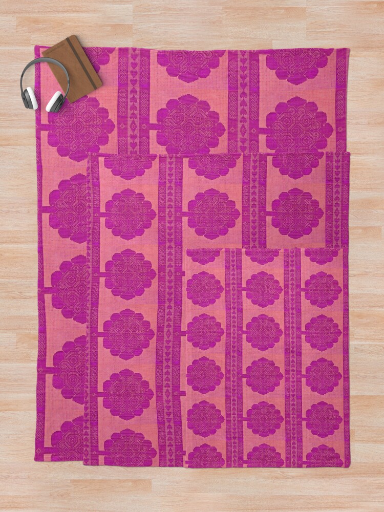 pink and orange throw blanket